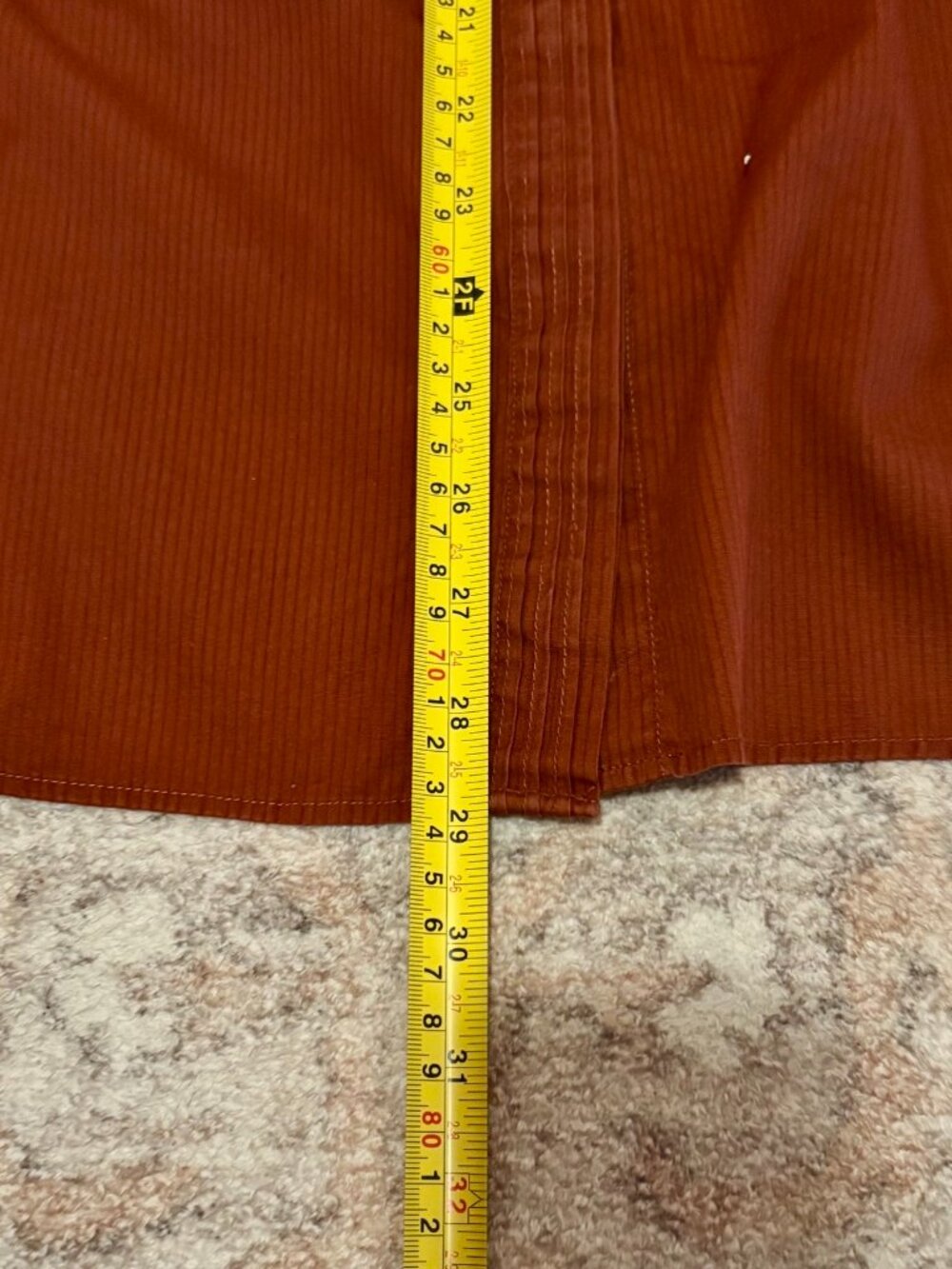 Liz Claiborne Women's Blouse Size 1X Rust Orange Pleated Roll Tab Sleeve Button - Picture 6 of 8